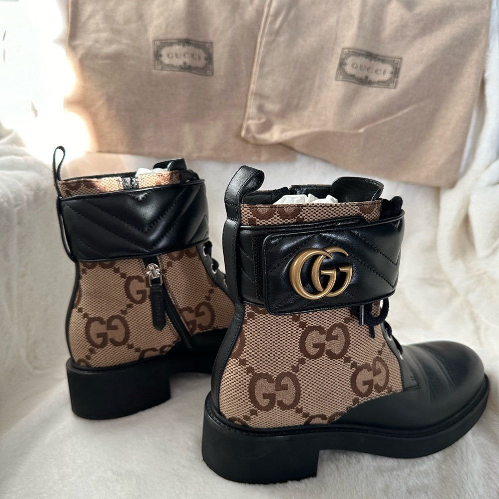 Gucci Flores Calfskin monogram maxi GG ankle boots-women’s 36+